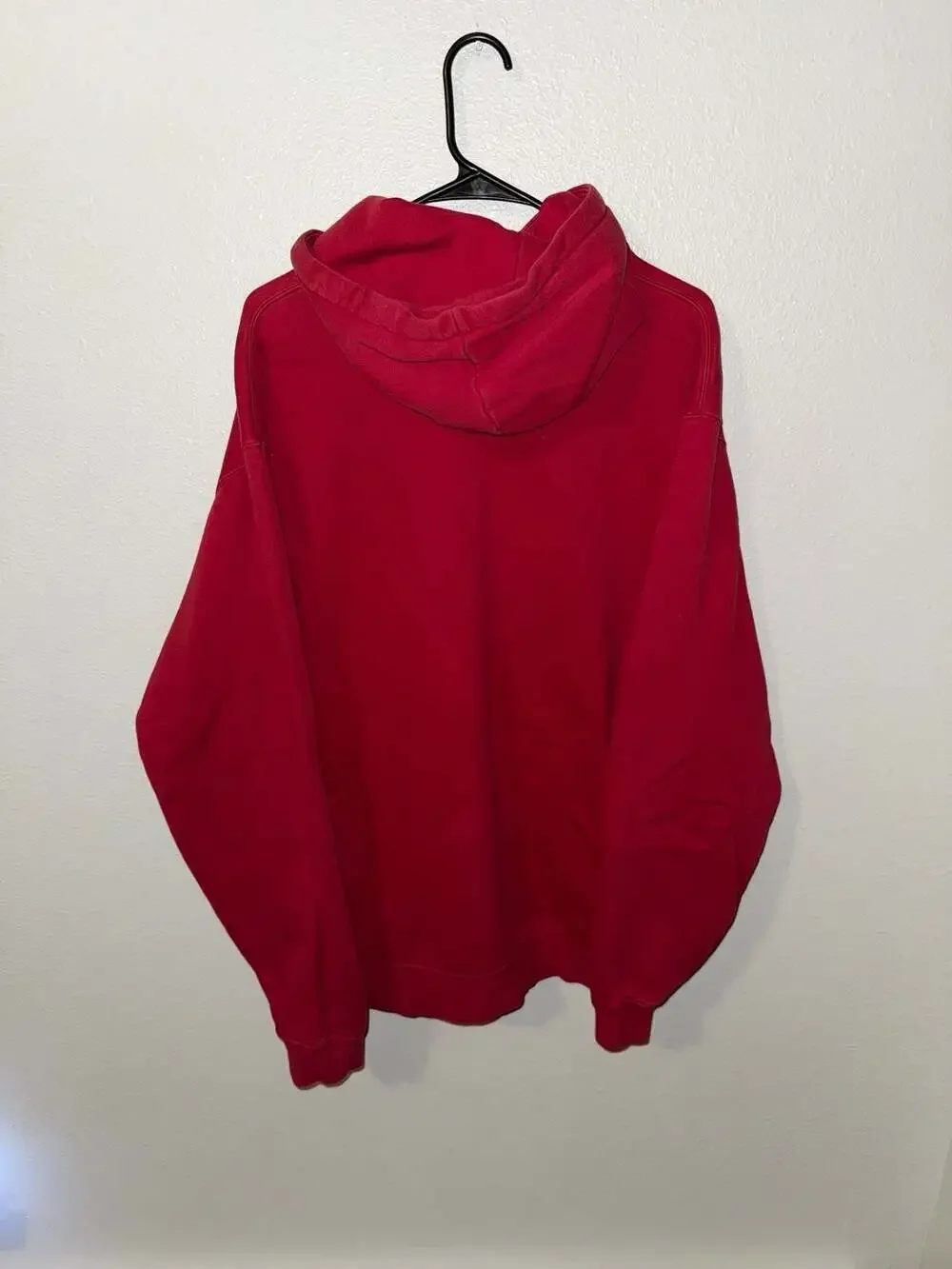 Vintage Adidas Center Mini Logo Pullover Hoodie Red Men's Size Large